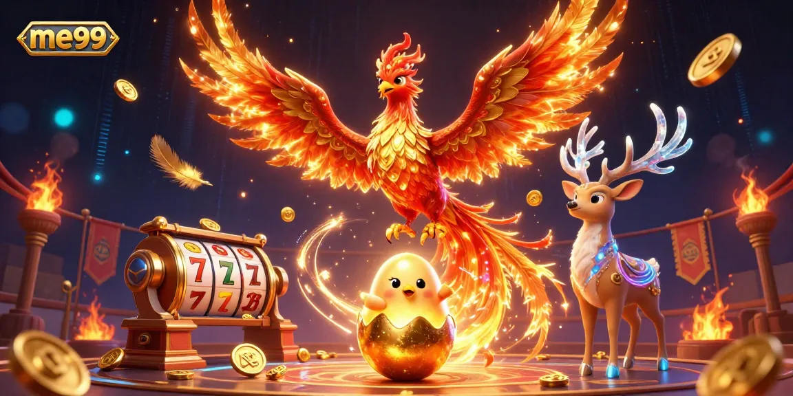 Experience thrilling gameplay with me99 featuring vibrant phoenix characters and dynamic casino elements.