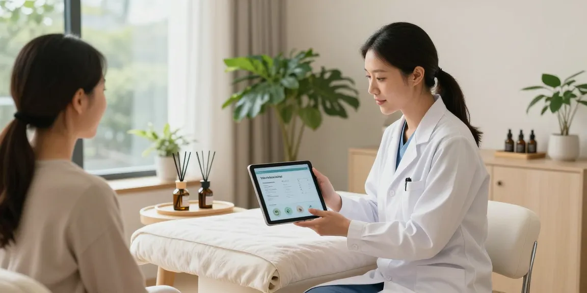 Deus Medical professionals guiding wellness treatments in a serene clinic.