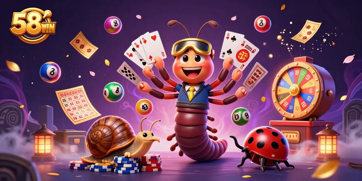 Engage with 58WIN's vibrant online casino action featuring a unique dealer and high-rolling characters.