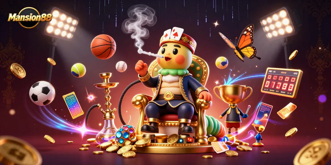 Mansion88 invites players to bet with an engaging 3D atmosphere featuring sports elements and artistic designs.